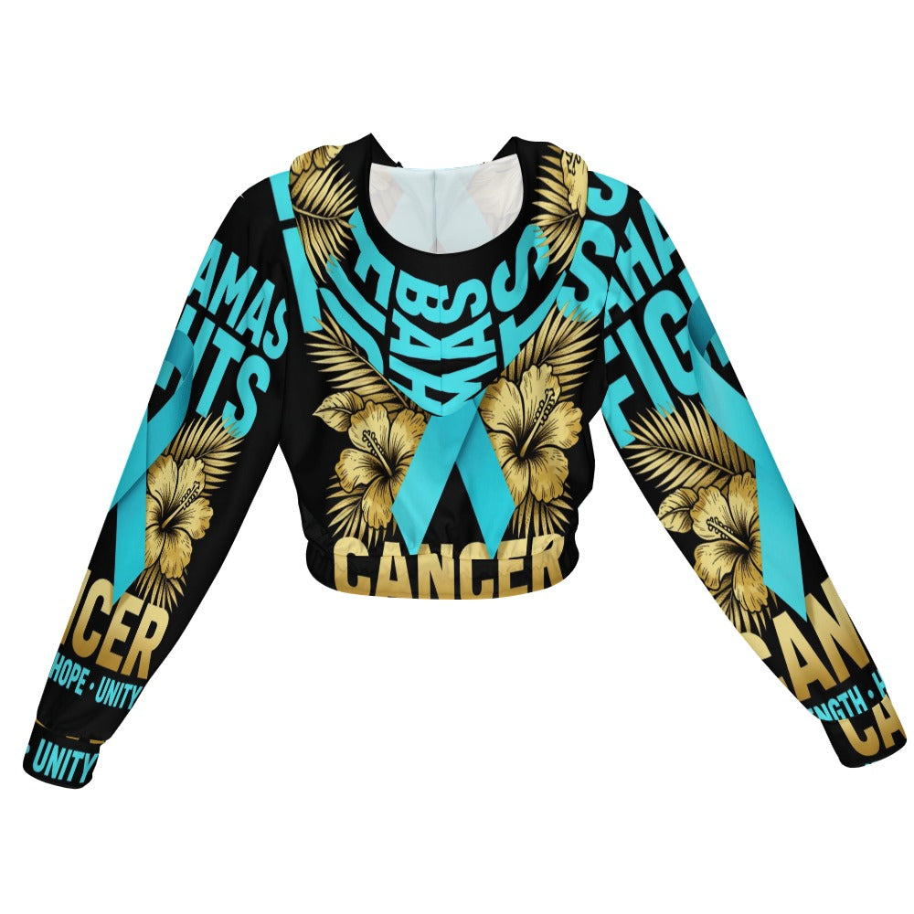 Bahamas Cancer Women's Chiffon Cropped Jacket zipper coat