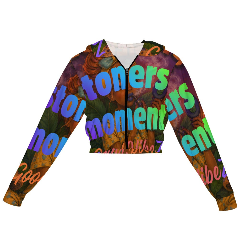 Stoner Moments Women's Chiffon Cropped Jacket zipper coat