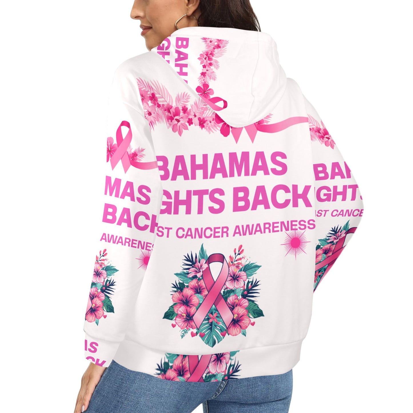 Bahamas Cancer Awareness Women's Fleece Full-Zip Hoodie