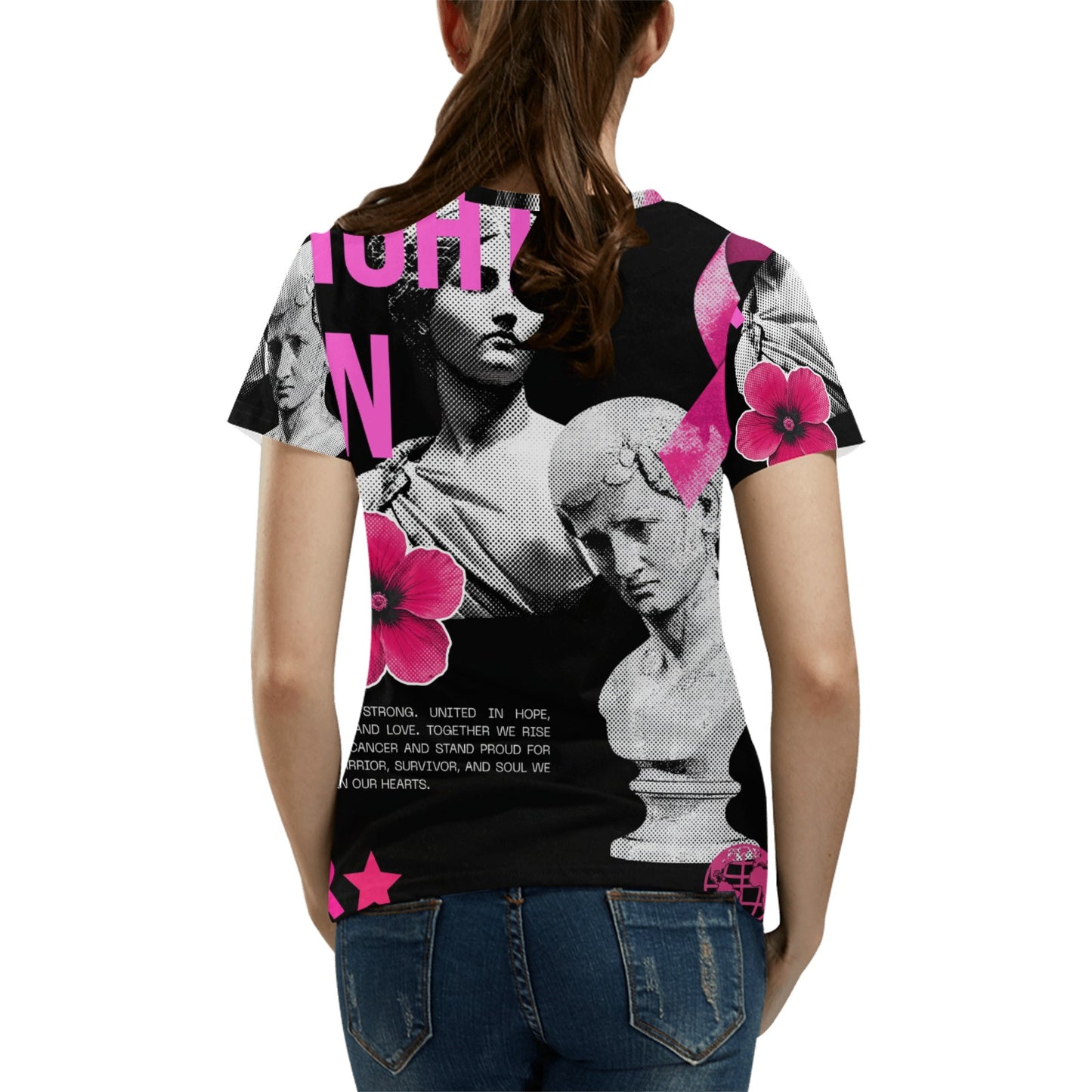 Women's Cancer Awareness Shirt (Bahamian Logo)