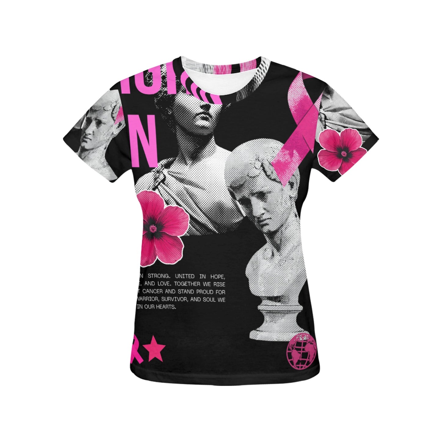 Women's Cancer Awareness Shirt (Bahamian Logo)
