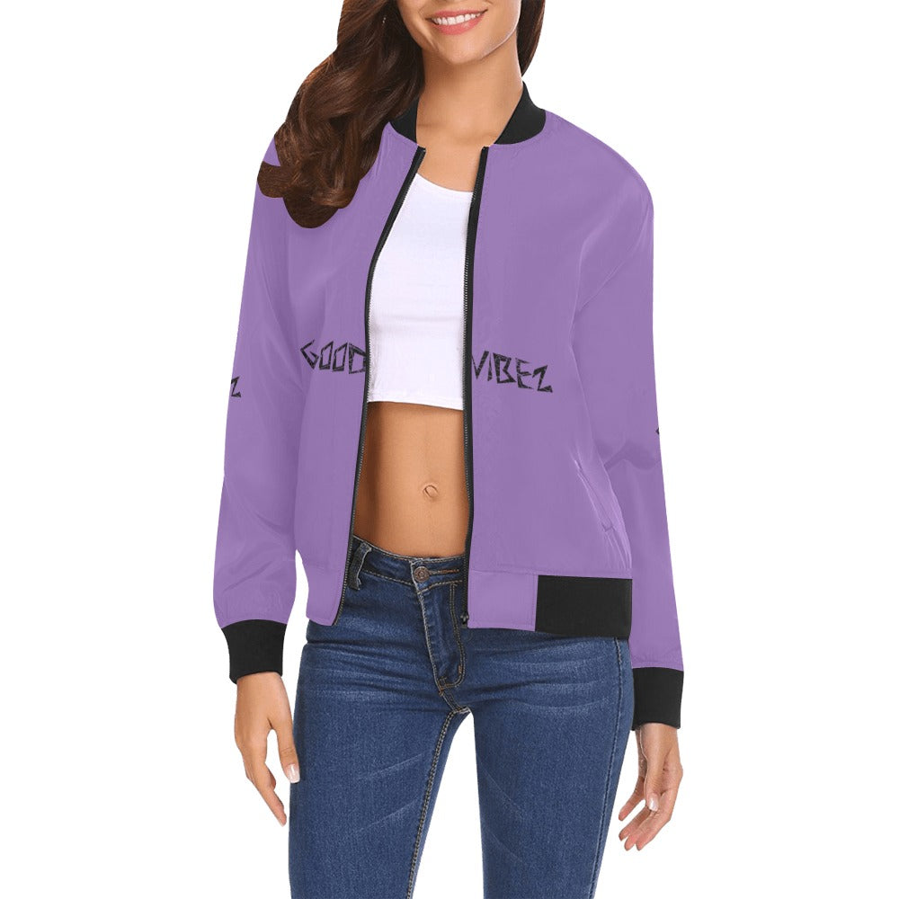 Good VibeZ All Over Print Bomber Jacket for Women ( H19)