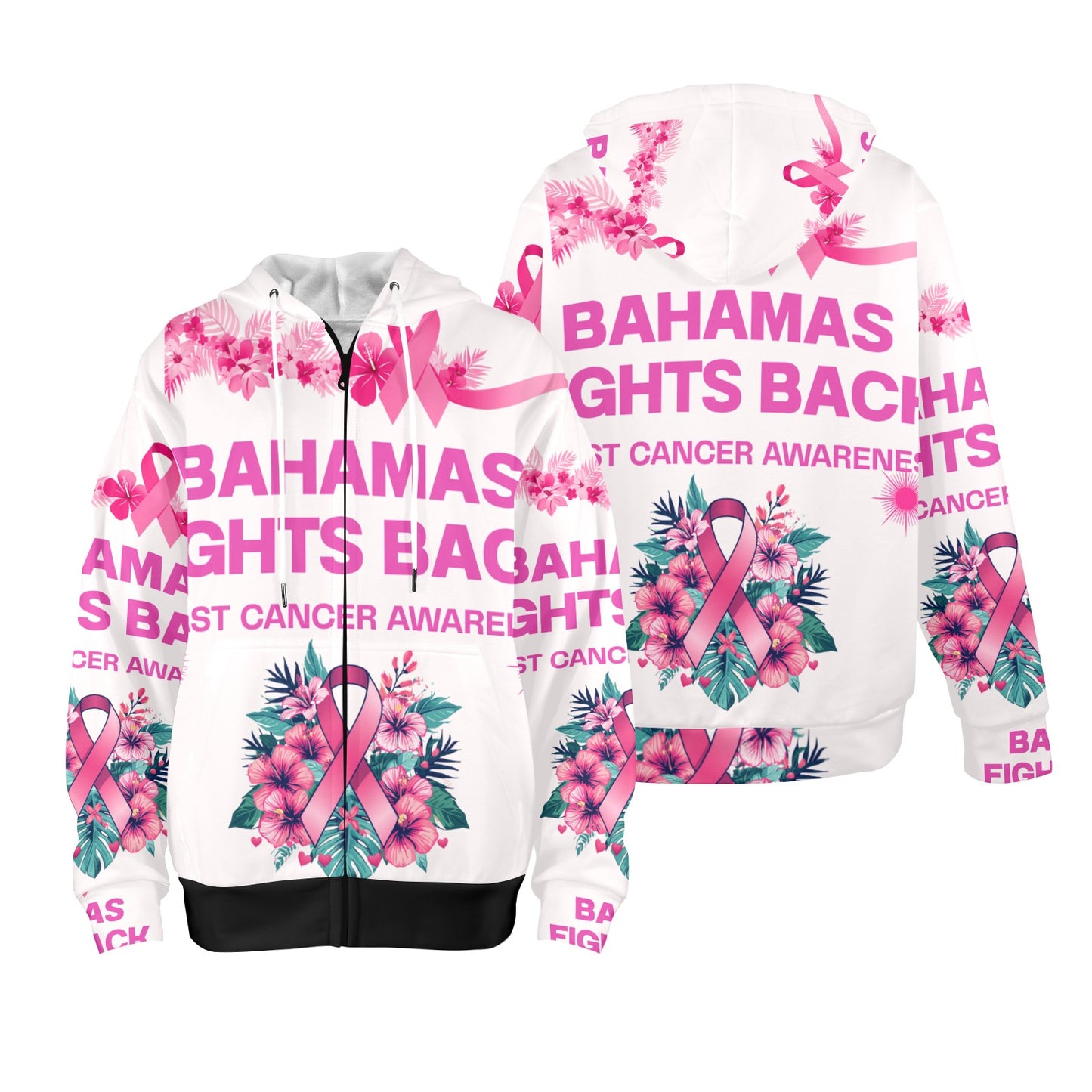 Bahamas Cancer Awareness Women's Fleece Full-Zip Hoodie