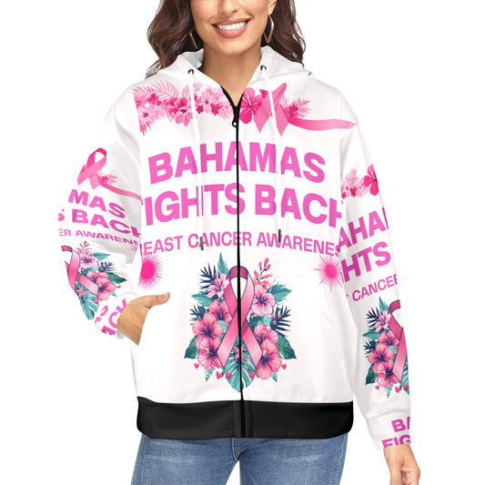 Bahamas Cancer Awareness Women's Fleece Full-Zip Hoodie