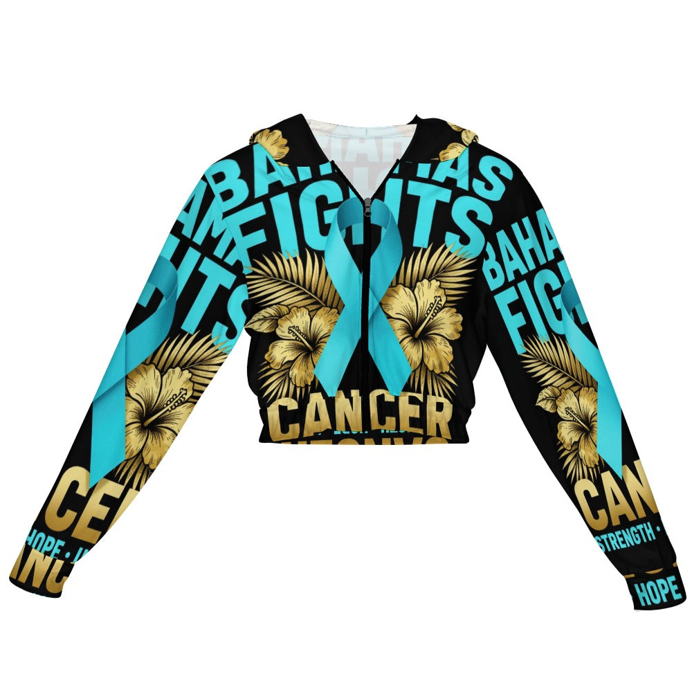 Bahamas Cancer Women's Chiffon Cropped Jacket zipper coat