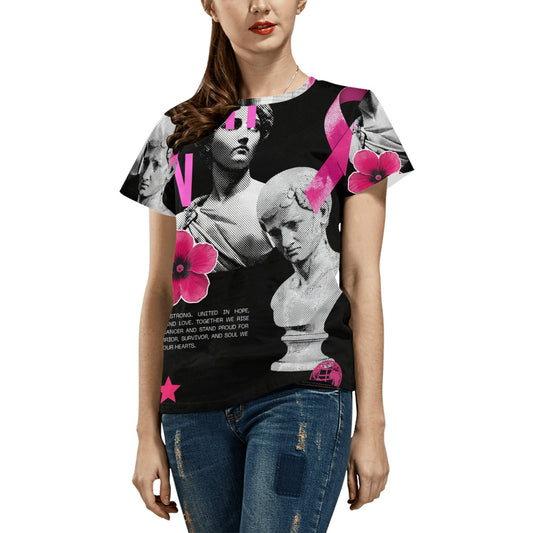 Women's Cancer Awareness Shirt (Bahamian Logo)
