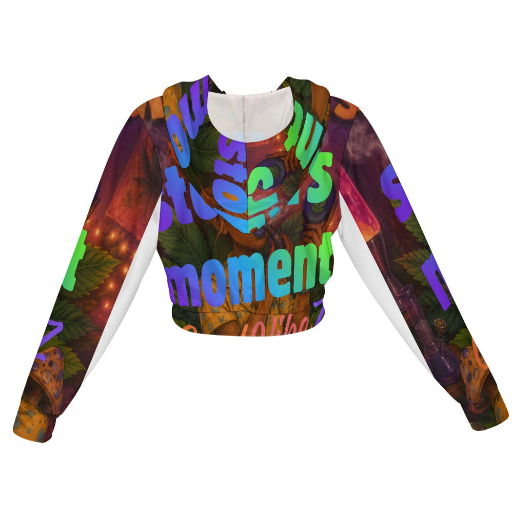 Stoner Moments Women's Chiffon Cropped Jacket zipper coat