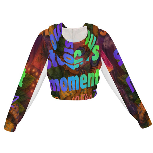Stoner Moments Women's Chiffon Cropped Jacket zipper coat
